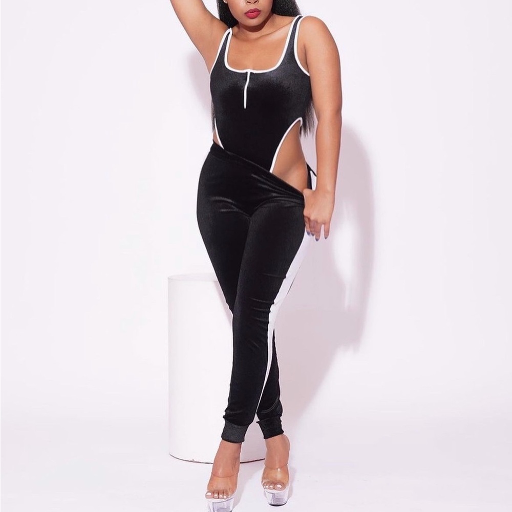 Two piece bodysuit and pants sweat suit